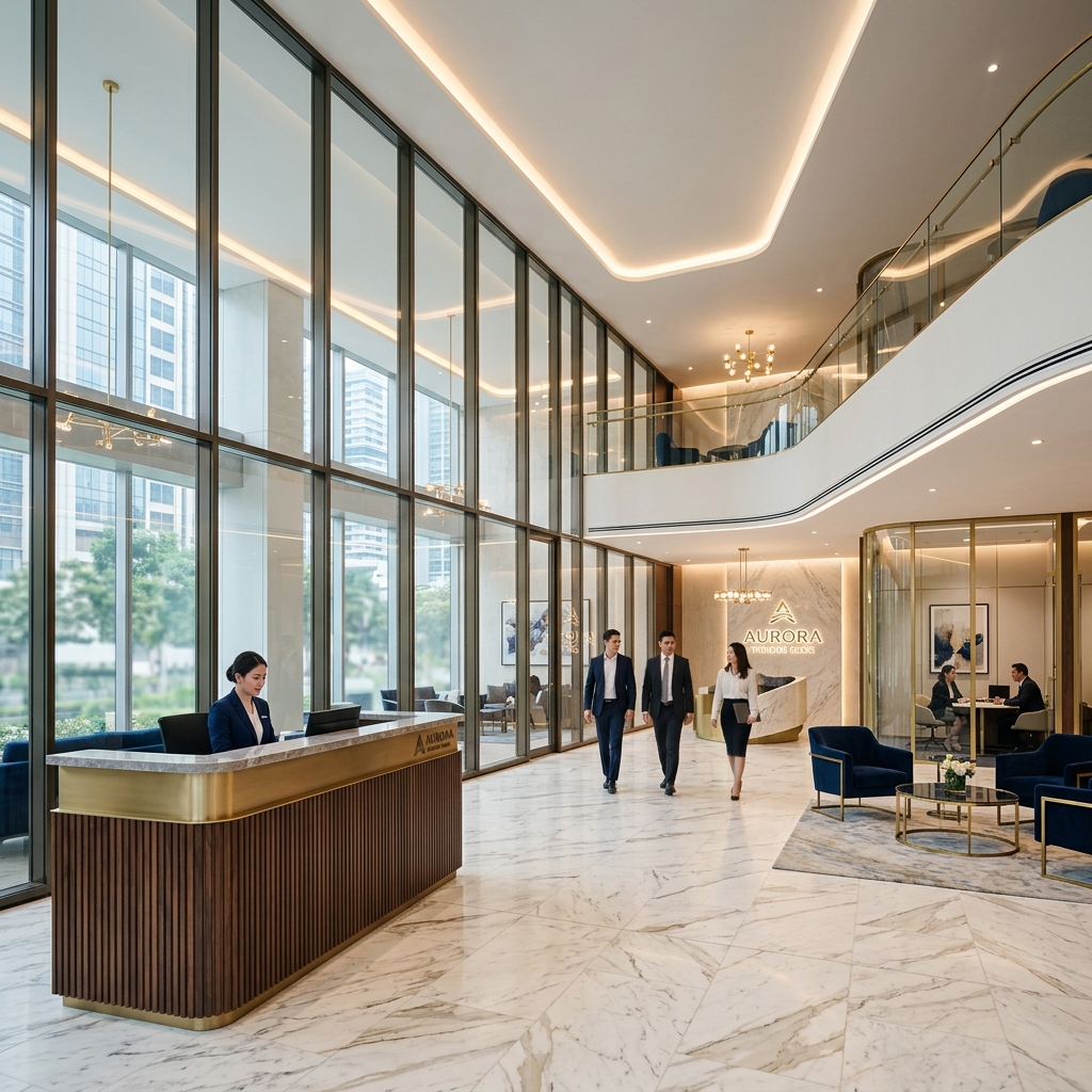 Luxury bank lobby
